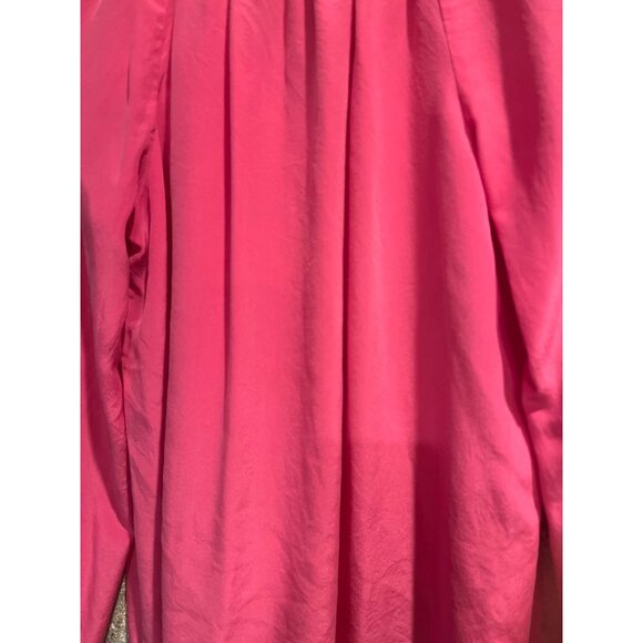 Lilly Pulitzer Womens Pink Smocked Long Sleeve Blouse W/ Button Detail S - Picture 7 of 8